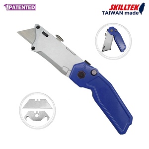 Couteau utilitaire professionnel pliant robuste à double lame rétractable 2-en-1, coupe-boîte de poche avec mécanisme de changement rapide de lame pour le bricolage - Product Image 1