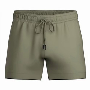 Shorts de sport en coton pour homme, taille haute, à cordon de serrage, à carreaux, respirants, pour l'été, avec poches, OEM - Product Image 4