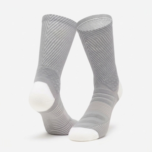 <b>Men's</b> Crew <b>Socks</b> Striped Gray Cotton Spandex Breathable Knitted Regular Fit Spring Daily Wear - Product Image 4