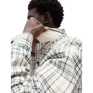 Veste surchemise à carreaux en pur coton pour homme – Chemise décontractée à boutons, douce et respirante, idéale pour un style streetwear quotidien - Product Image 4