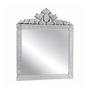 Espejo Rectangular Veneciano de Lujo con Adorno de Corona en la Parte Superior y Marco de Vidrio Grabado, Espejo Decorativo de Pared Antiguo para el Hogar - Product Image 2