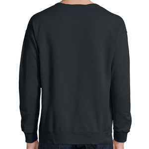 Sweat-shirt à col rond noir pour homme, coupe classique, couleur unie, tricoté, 100% coton, manches longues, vêtement d'automne - Product Image 4