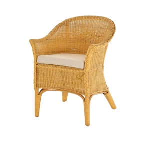 Artistic Curved Rattan <b>Dining</b> Chair High Back Single Accent <b>Armchair</b> Handcrafted Rattan Furniture for Creative Interior Design - Product Image 5