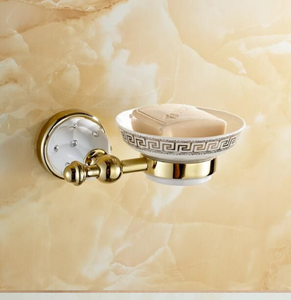 Porte-savon élégant en fil d'or avec un élément mural moderne style marbre noir, disponible à prix de gros. - Product Image 4