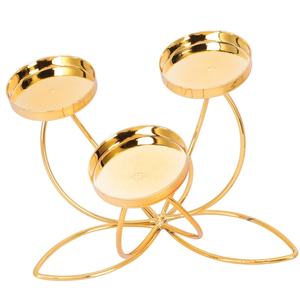 Design exquis fabriqué à la main bougeoir doré multi-tête bougeoirs Table à manger décoratif luxe éclairage décor - Product Image 1