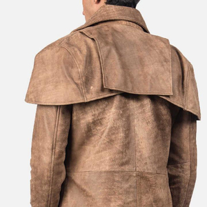 Chaqueta de Cuero Larga para Hombre, de Alta Calidad, Ligera, con Corte Moderno, Acabado Suave, Elegante, para Viajes de Negocios - Product Image 2