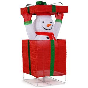 Statuetta di Pupazzo di Neve Natalizio con Decorazione Luminosa in Confezione Regalo - Product Image 1