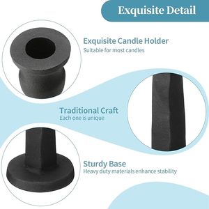 Support de bougie en fer noir fait main Target World, écologique et durable, pour bougies coniques, grand centre de table - Product Image 5