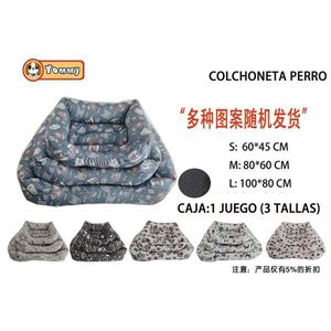 Ensemble de lit pour chien Yommy Dog Bed Set S M L antidérapant avec motif - Product Image 1