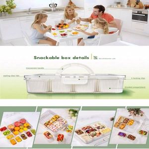 Adult <b>Snack</b> Organizer with Divided Serving Tray Lid Fruit/Veggie/Candy Tray Convenient Snackle Box <b>Container</b> for Lunch Boxes - Product Image 6