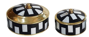 Boîte en laiton à deux niveaux avec incrustation de nacre et finition polie miroir, boîte à souvenirs artisanale en nacre, artisanat métallique - Product Image 6