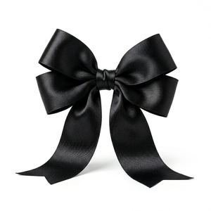 Supplier 25mm Black Double Face Satin <b>Ribbon</b> Spool for Luxury Packaging Bridal Styling Gift Boxes Floral Decor Hair Accessories - Product Image 1