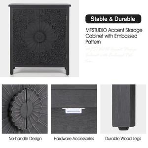 Armoire de rangement moderne en bois massif avec portes doubles, 4 étagères, design multifonctionnel et montage facile - Product Image 5