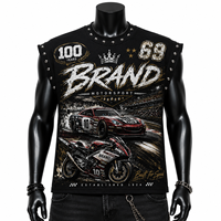 Camiseta sin Mangas Personalizada, Ecológica, con Estampado Gráfico DTG, 100% Algodón Jersey, Estilo Vintage, Lavada, 100g, Unisex