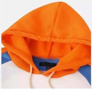 เสื้อฮู้ดบล็อกสีสำหรับผู้ชาย สีส้ม ขาว น้ำเงิน ผ้าเฟรนช์เทอร์รี่ถัก แขนยาว ทรงปกติ ไม่บุซับใน เหมาะสำหรับฤดูใบไม้ร่วง - Product Image 4