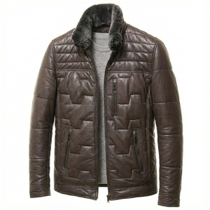 Veste en cuir de moto personnalisée pour homme, coupe slim, élégante, décontractée, pour l'extérieur, de haute qualité, vente chaude, OEM - Product Image 1