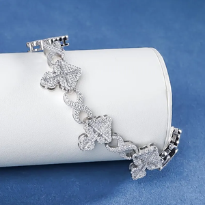 Luxury Moissanite Spade Link Bracelet 925 Silver Rhodium Plated Iced Out <b>Playing</b> <b>Card</b> Inspired Statement Jewelry for Unisex - Product Image 4