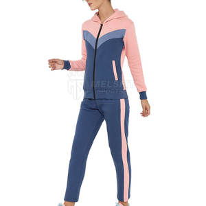 Servicio OEM, Conjunto Deportivo para Mujer, Venta Caliente, Diseño Sólido Informal con Cierre, Uso Diario, Logotipo Personalizado, 100% Algodón, Conjunto de 2 Piezas, Venta al Por Mayor - Product Image 2