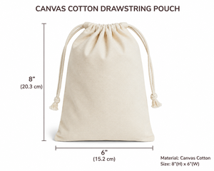 ถุงผ้าฝ้ายแบบมีเชือกผูก ขนาดกลาง 15-20 ซม. กระเป๋าเก็บของ สีธรรมชาติ - Product Image 2
