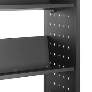 Carrello Porta Libri a Rotelle Monofacciale con Capacità di 150 Kg, 77 x 38 x 122 cm, Ripiani Metallici a V, Serratura da 3 Pollici - Product Image 2