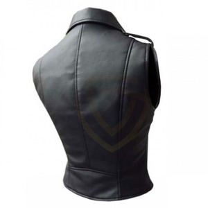 <b>Motorcycle</b> Leather Vest Men Winter Customizable Low Price Genuine Leather Vest - Product Image 5