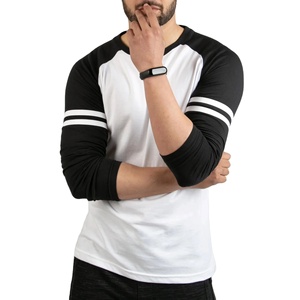 High Quality Full Sleeve T Shirt for Men 100% Cotton Plain Black Clothes Fashion Men's Breathable Round Neck Long Sleeve Top - Product Image 2