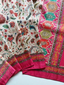 Sari de Jacquard de Seda Suave con Tejido Jari Puro Reglance, Estampado Digital Pashmina, Acabado con Ribete Dori, Suave, Cómodo y Tradicional - Product Image 5