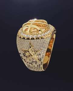 Hip Hop <b>Iced</b> Out Moissanite <b>Ring</b> 925 Sterling Silver Gold Plated Round Brilliant Cut Championship Style Jewelry - Product Image 2