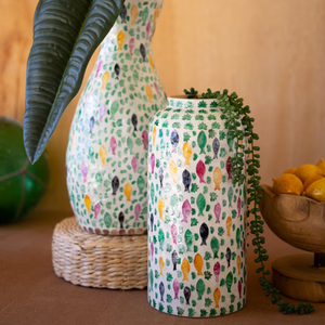Jarrón de flores elegante de la mejor calidad, decoración para el hogar, jarrón decorativo con conchas de capiz coloridas de Vietnam - Product Image 3