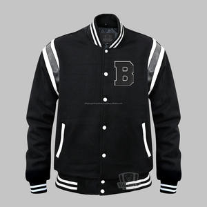 Chaqueta de lana de talla grande personalizada OEM para hombre, abrigo de invierno transpirable con diseño universitario y cuello levantado, venta al por mayor - Product Image 1