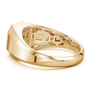 Anillo de Sello Clásico para Hombre en Oro Amarillo con Racimo de Diamantes Negros Naturales, para Compromiso, Boda o Uso Diario, Oro 10K/14K/18K, Plata 925/935 - Product Image 4
