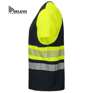 เสื้อทำงานนิรภัยสะท้อนแสง ANSI Class 1 สีดำและเหลือง ยี่ห้อ RELEVO INDUSTRIES ปรับแต่งโลโก้ได้ - Product Image 2
