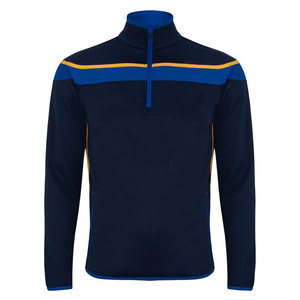 Camisetas de entrenamiento de alta calidad para hombre, tops deportivos con media cremallera, uniformes de club deportivo, top deportivo de forro polar azul marino con media cremallera para hombre, venta al por mayor - Product Image 2