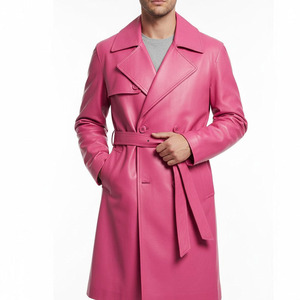 Venta Directa de Fábrica, Gabardina Ecológica, Transpirable y Personalizable para Hombre, Tejido Suave, Diseño Clásico, Manga Larga, Hecha de Cuero - Product Image 1