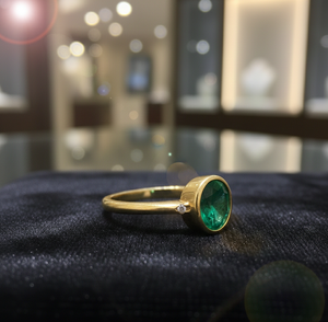 Anillo Ovalado Verde Talla 6 de EE. UU. 10x12mm con Circonita Cúbica 8g, Plata de Ley 925 Bañada en Oro de 18K, Anillo de Cóctel Elegante Hecho a Mano, Joyería con Piedras Preciosas, Regalo - Product Image 5