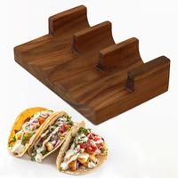Handgemaakte taco-houder van hardhout, taco-rek voor Mexicaans restaurant, café, thuiskeuken, eettafel, serveren