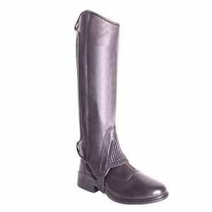 Professional Leather Horse Riding <b>Chaps</b> Heavy Duty Equestrian <b>Half</b> <b>Chaps</b> Adjustable Outdoor Horseback Riding Leg Protector - Product Image 5