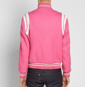 Blouson Bomber Rose Personnalisé pour Homme, 100% Polyester, Col Montant, Logo Brodé Personnalisé, Coupe-Vent, Idéal Hiver - Product Image 4