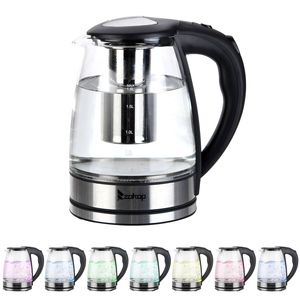 Bollitore Elettrico in Vetro HD 1861a, 1200W, Capacità 1.8L, Spina USA, Senza Fili, Portatile con Funzione Mantenimento Calore, Funziona in Olandese e Tedesco - Product Image 1