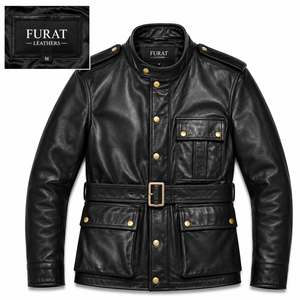 Chaqueta de Cuero Negra Germain OEM para Hombre, Estilo Casual, Cuello Alto, Cierre de Cremallera, Resistente al Viento, Transpirable y Ecológica - Product Image 2