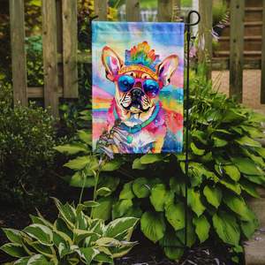 Drapeau de jardin multicolore Hippie Dawg Carlin Artwork for Yard Patio Flower Beds Bannière décorative de boîte aux lettres pour la vie en plein air - Product Image 2