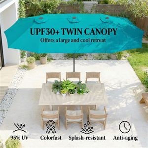 Ombrellone da Terrazzo Blu Navy Senza Base per Patio e Giardino - Product Image 2