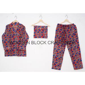 Conjuntos de pijama de algodón puro con cuello en V para mujer, hechos a mano, suaves y cómodos, de calidad de exportación, tendencia 2024, venta al por mayor. - Product Image 2