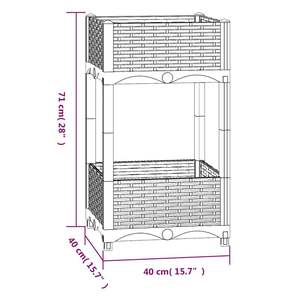 Jardinière carrée surélevée de taille moyenne en polypropylène marron pour fleurs et plantes - Product Image 6