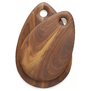 Planche à découper en bois aux prix les plus bas, en bois massif, forme goutte d'eau, surface polie, pour usage en cuisine - Product Image 1