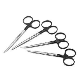 Ciseaux chirurgicaux manuels à manche noir, à lame émoussée, à pointe fine, outil en plastique, à tête fine, droits et coudés - Product Image 4