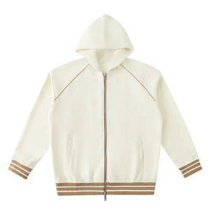 Trendy <b>Men's</b> Heavyweight Cotton Hoodie Custom <b>Zipper</b> <b>Cardigan</b> Solid Pattern Versatile Sweatshirt for Winter Printed Logo - Product Image 3