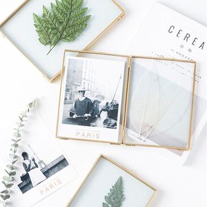 Decorative <b>Gold</b> Metal & Glass Rectangle Photo <b>Frame</b> with Glass Hanging Wall Decor for Home Decoration Customized Glass <b>frame</b> - Product Image 2