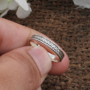 Anillo de Plata de Ley 925 al por Mayor, Estilo Vintage, Acabado Oxidado Antiguo, Anillo de Boda con Flores para Mujer, Joyería Fina a Precio de Fábrica - Product Image 6