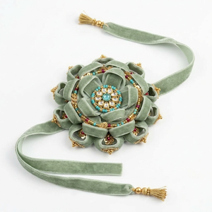 Wholesale 12mm Sage Green Single Side Velvet Ribbon 50 Yard Roll for Rakhi <b>Hampers</b> Thali Decor Craft <b>Boxes</b> Customizable Bulk - Product Image 2